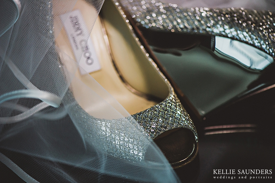 Jimmy Choo wedding shoes, wedding details, Kellie Saunders Photography